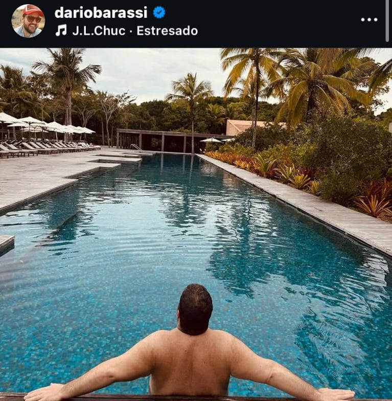 Las vacaciones de Darío Barassi en Brasil (Foto: captura de Instagram/@dariobarassi).