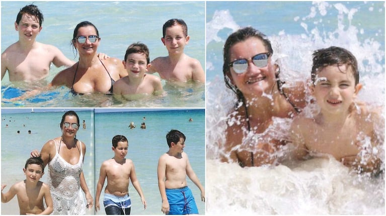 Las vacaciones de Nancy Pazos con sus 3 hijos en Miami (Fotos: revista Caras)