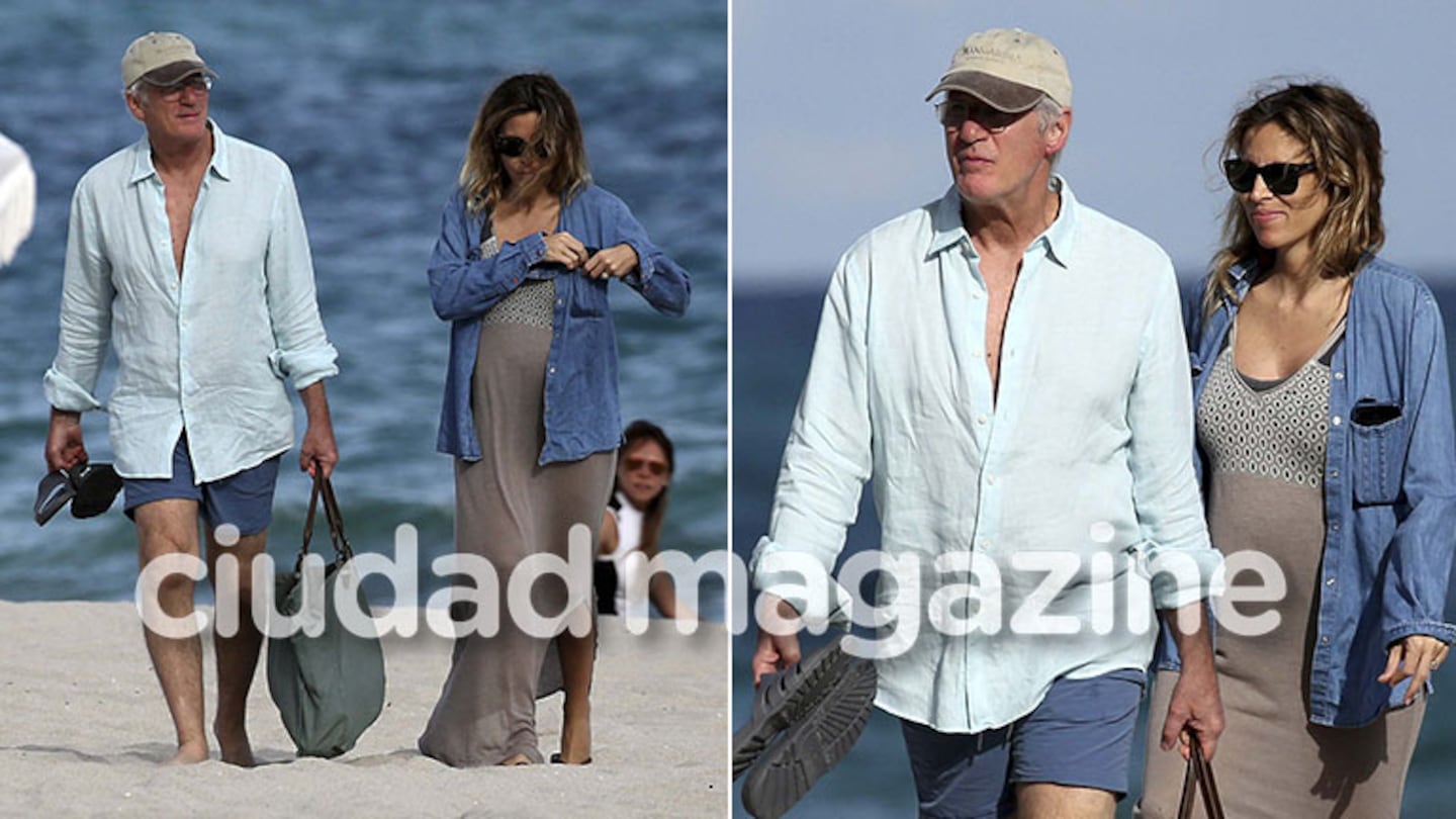 Las vacaciones de Richard Gere y su joven esposa, Alejandra Silva, embarazada de ocho meses