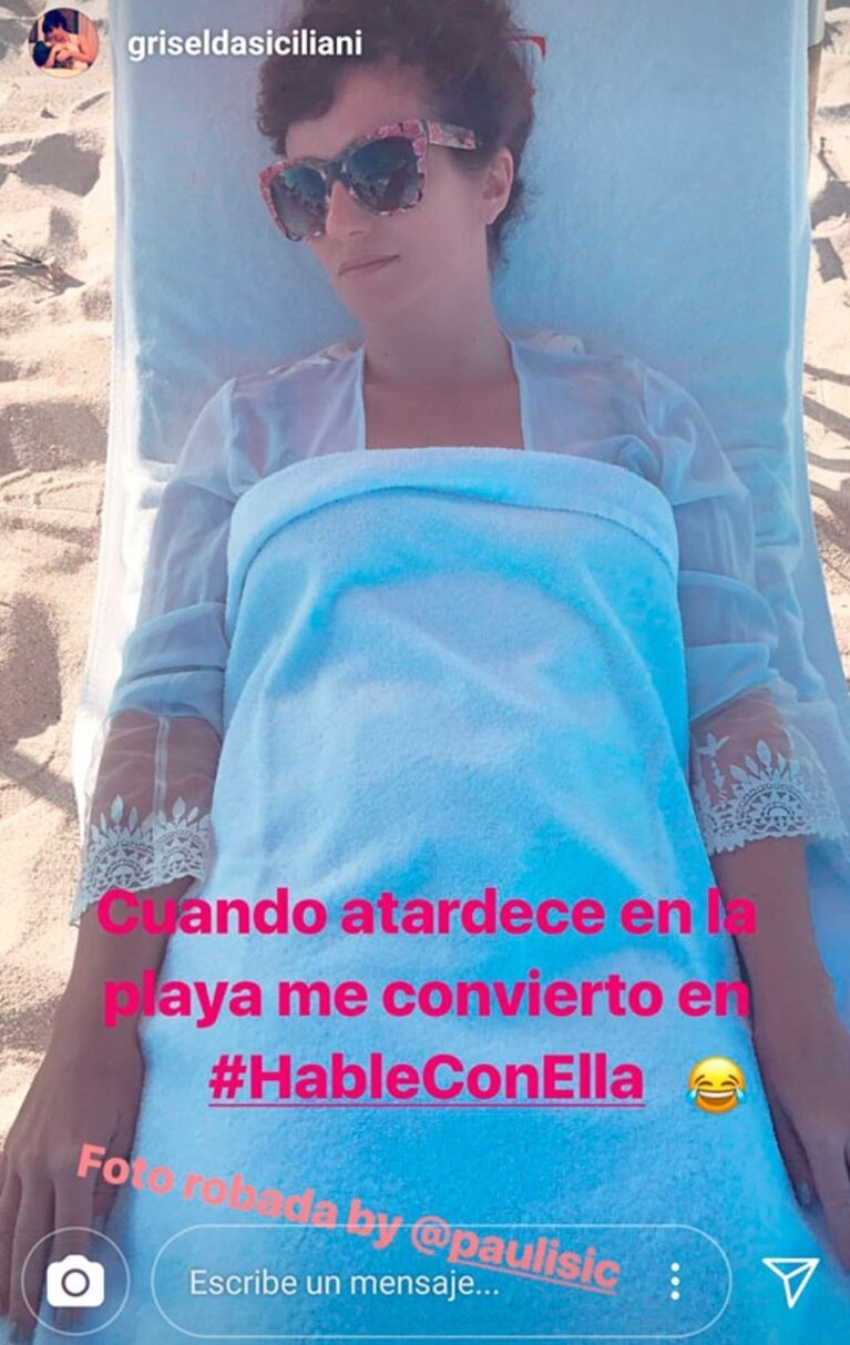 Las vacaciones playeras de Griselda Siciliani, una diosa al natural y con humor en Miami: "Así te espero 2018"