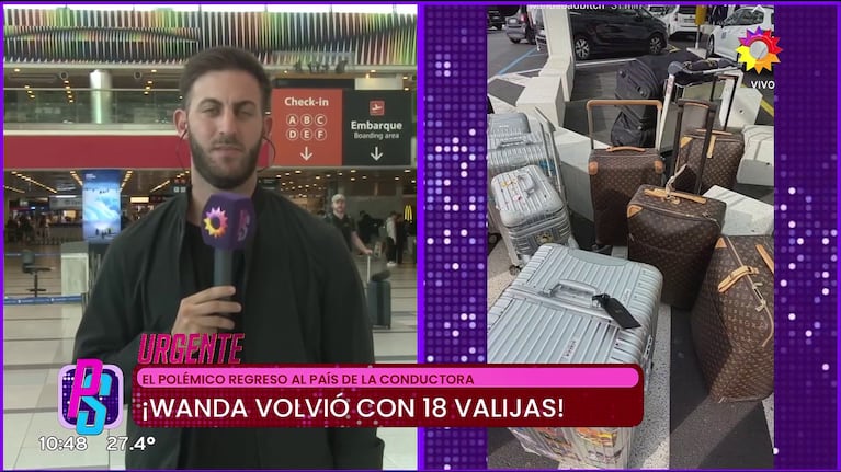 Las valijas de Wanda Nara. Captura: Puro Show.