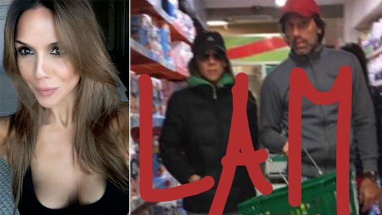 Laura Miller y Nicolás Traut, juntos en un supermercado