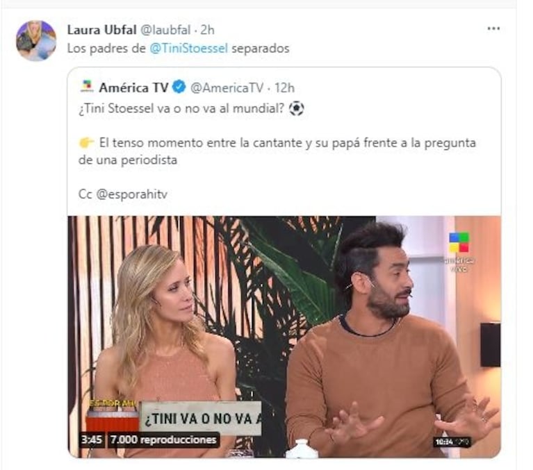 Laura Ubfal aseguró que los padres de Tini Stoessel atraviesan una crisis: "Se separaron"