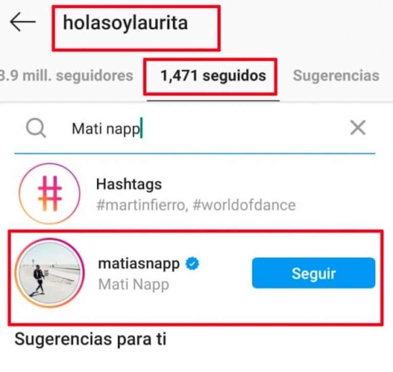 Laurita Fernández a Mati Napp, luego de que él dijera que no lo sigue más en Instagram: "Ponete anteojos"