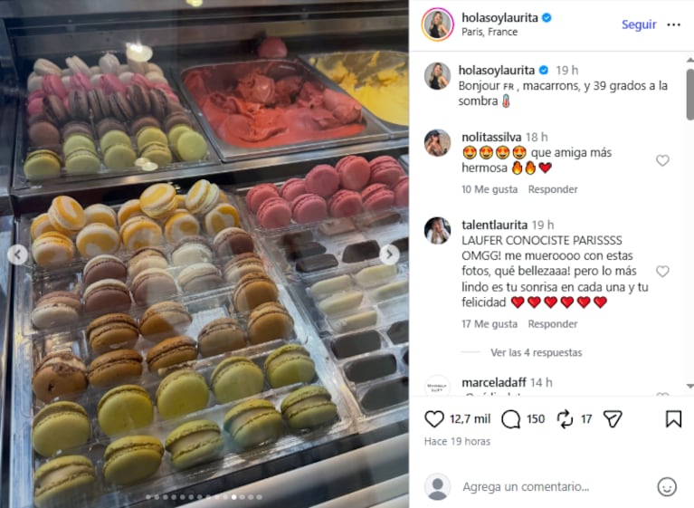 Laurita Fernandez: Bonjour 🇫🇷 , macarrons, y 39 grados a la sombra 🌡️