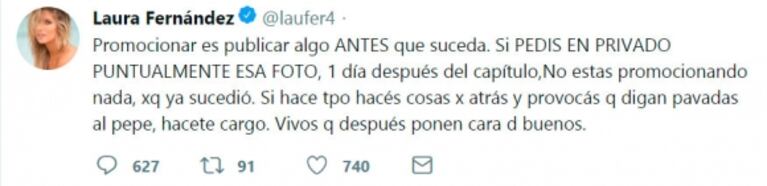 Laurita Fernández, contra Flor Vigna: "Si hacés cosas por atrás y provocás que digan pavadas, hacete cargo"