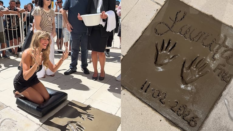 Laurita Fernández dejó las huellas de sus manos en la Vereda de las Estrellas del Hermitage en Mar del Plata | Créditos: Instagram @holasoylaurita
