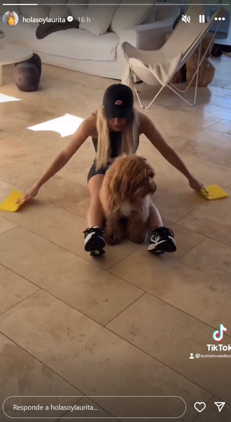 Laurita Fernández entrenó en su casa. Foto: IG | holasoylaurita