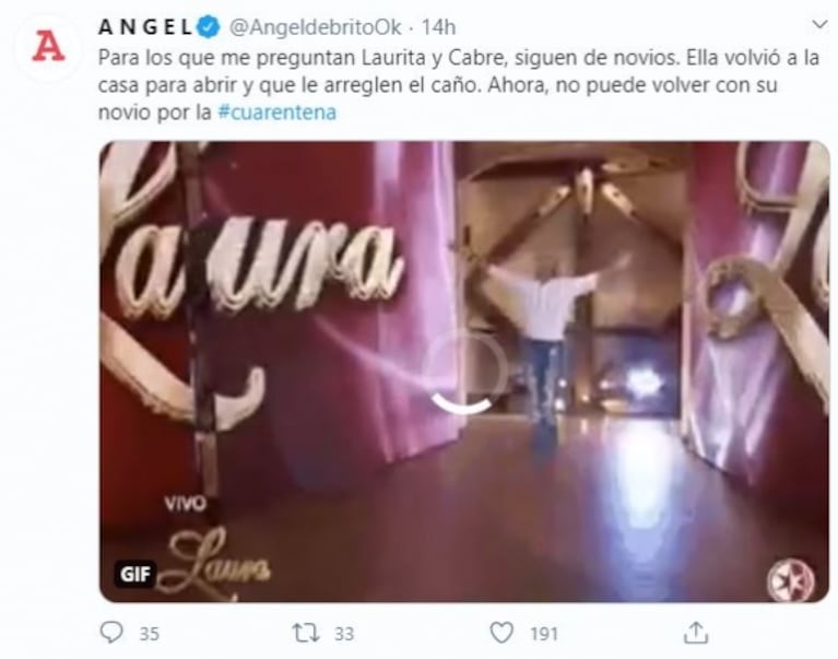 Laurita Fernández habló del fin de la cuarentena con Nicolás Cabré: "Viene bien extrañarse también"
