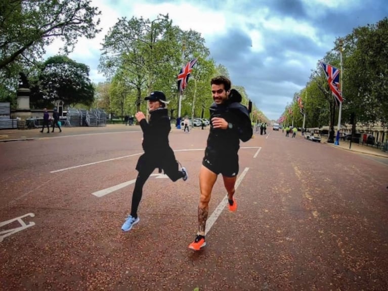 Laurita Fernández y Nicolás Cabré, de recorrida por Londres antes de la maratón que correrá el actor