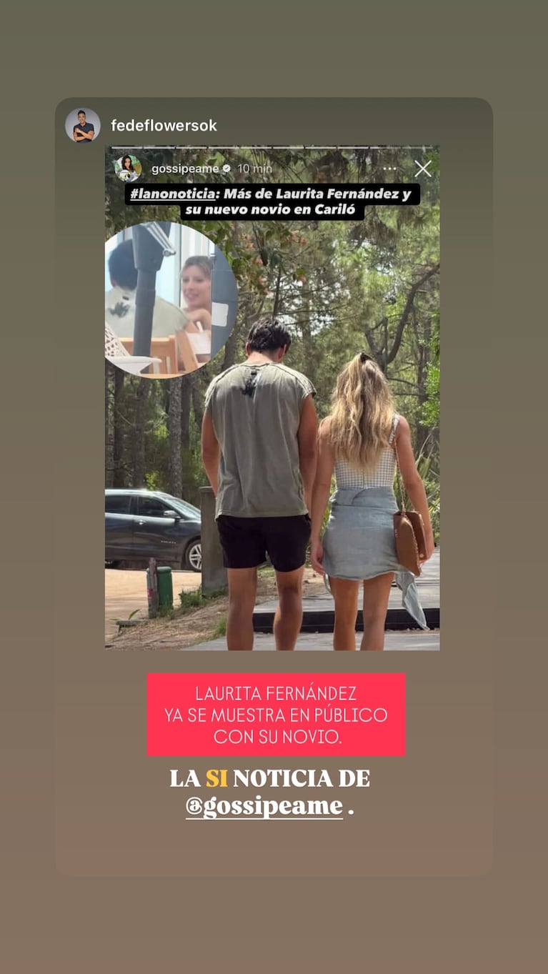 Laurita Fernández ya se muestra en público con su novio: las fotos del romance veraniego. Crédito: Instagram