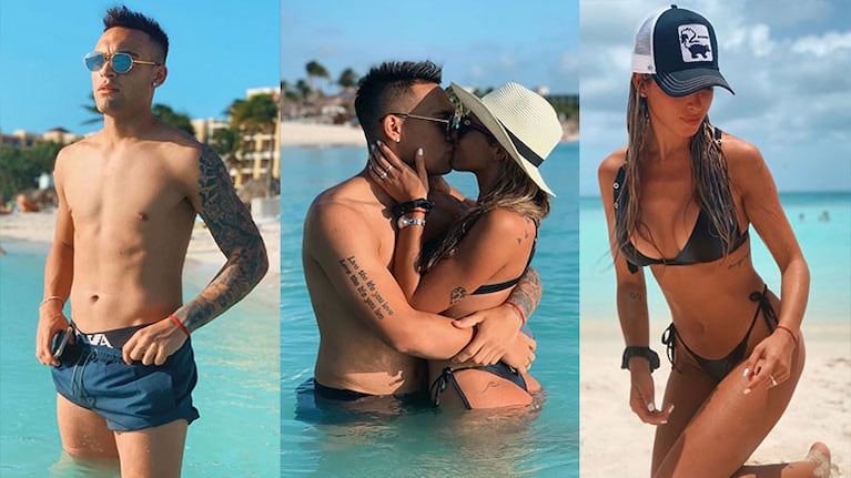 Lautaro y Agustina disfrutan de su amor en la playa.
