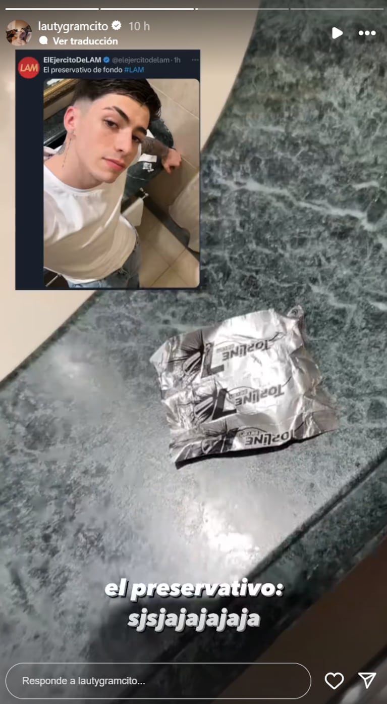 Lauty Gram, el novio de China Suárez, posteó una foto desde el baño que causó polémica: el tremendo descuido