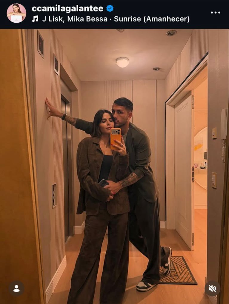 Leandro Paredes y Camila Galante marcan tendecia con sus looks (Foto: Instagram/@ccamilagalantee).