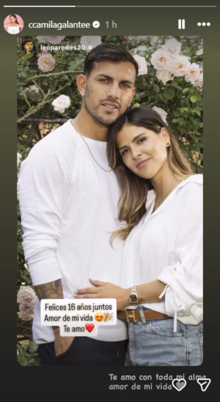 Leandro Paredes y Camila Galante rompieron el silencio tras los rumores de crisis: “Amor de mi vida” | Créditos: Instagram @ccamilagalantee