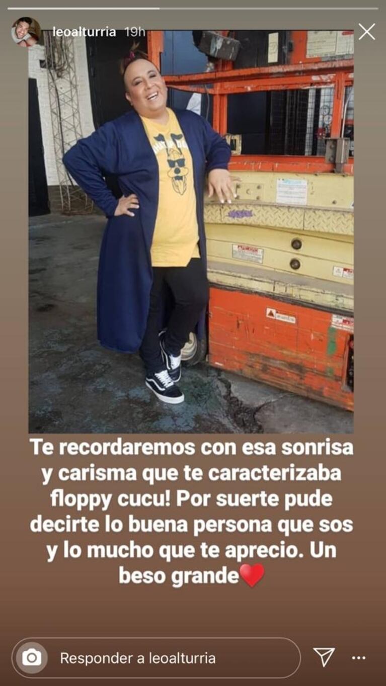 Leo Alturria, el novio de Lizy Tagliani, recordó a La Floppy con un tierno mensaje: "Pude decirte lo mucho que te aprecio"