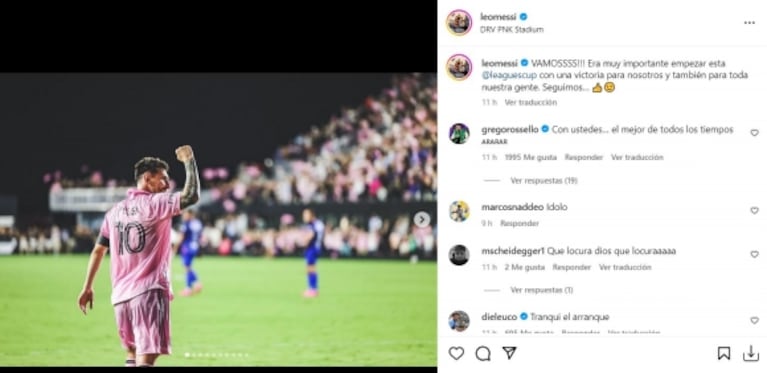 Leo Messi corrió para festejar con Antonela Roccuzzo y sus hijos su primer gol en el Inter Miami: el video 