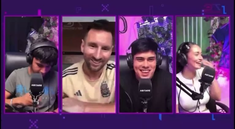 Leo Messi en el streaming de su sobrino.
