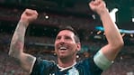 Leo Messi festejó la victora de Argentina 2-1 sobre Inglaterra (captura TyC Sports)