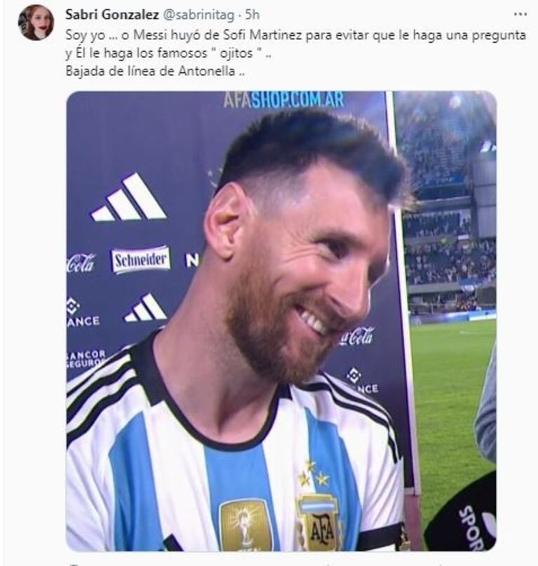 Leo Messi gambeteó a Sofi Martínez y las redes se llenaron de memes