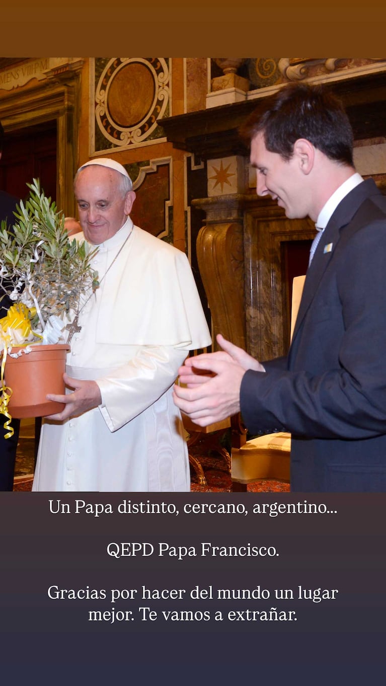 Leo Messi recordó al Papa Francisco (Foto: Instagram @leomessi)