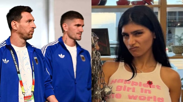 Leo Messi, Rodrigo de Paul y Mia Khalifa (Fotos: @Afaseleccion y @miakhalifa)