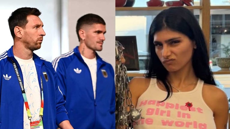 Leo Messi, Rodrigo de Paul y Mia Khalifa (Fotos: @Afaseleccion y @miakhalifa)