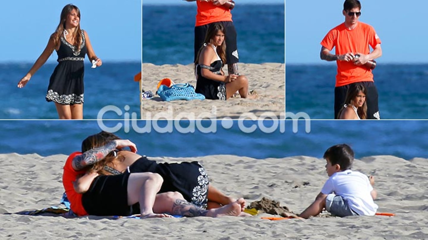 Leo Messi y Antonella Roccuzzo: relax, amor y... mimos en las playas de Barcelona