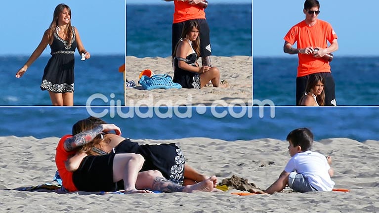 Leo Messi y Antonella Roccuzzo: relax, amor y... mimos en las playas de Barcelona