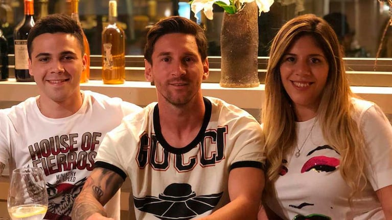 Leo y María Sol Messi y Julián Arellano (Foto: Instagram @mariasolmessi)