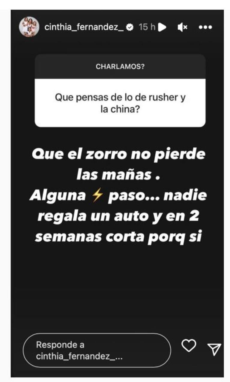 Letal opinión de Cinthia Fernández sobre China Suárez tras separarse de Rusherking: "El zorro no pierde las mañas"