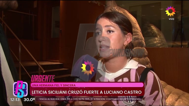 Leti Siciliani habló en Puro Show (Foto: captura de eltrece).