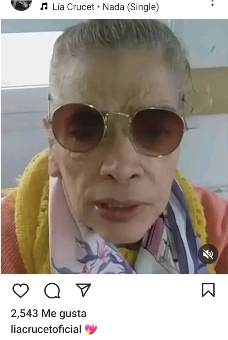 Lía Crucet reapareció en Instagram con una foto actual, a sus 71 años: “La gente me va a seguir queriendo”