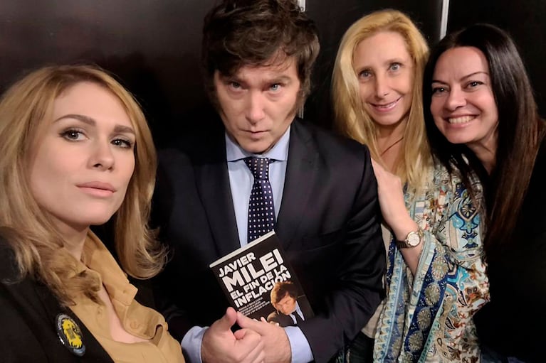 Lilia Lemoine, Javier Milei y su hermana Karina.