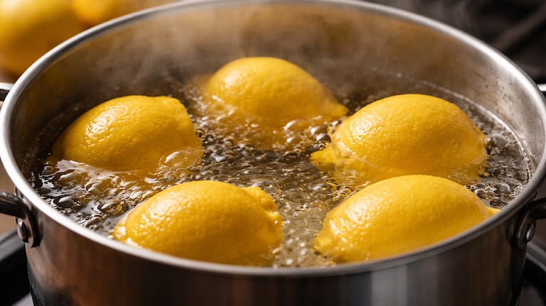 Limones en agua caliente, truco casero