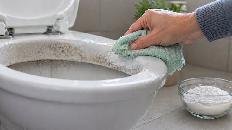 Limpiar el inodoro con ácido cítrico, un truco efectivo para combatir el sarro. Foto: (imagen creada con IA)