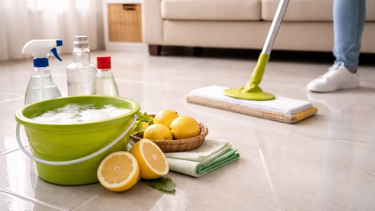 Limpiar el piso con limón, el truco casero para evitar productos industriales. Foto: IA