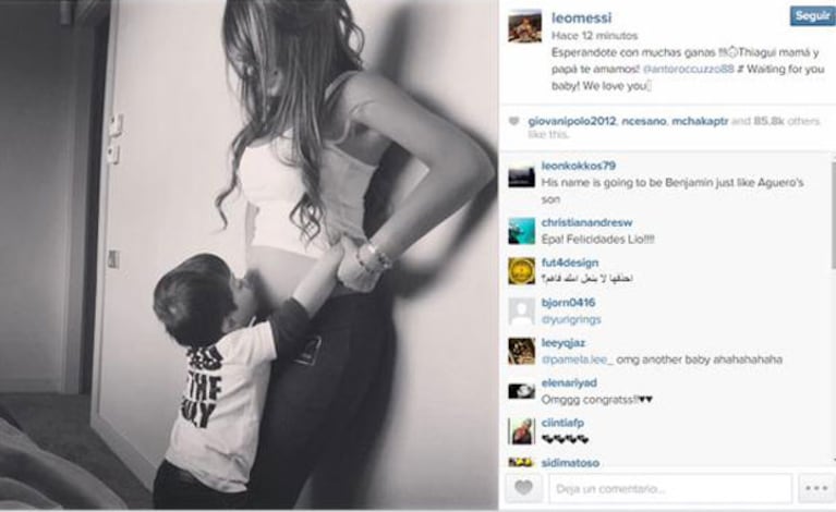 Lionel Messi confirmó el embarazo de su mujer, Antonella Roccuzzo (Foto: Instagram). 