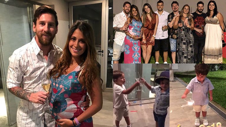 Lionel Messi festejó Año Nuevo en Rosario con su familia: ¡mirá la súper pancita de 7 meses de Antonela Roccuzzo!