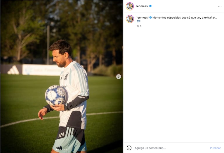Lionel Messi se despide de la Selección argentina (Foto: Instagram @leomessi)