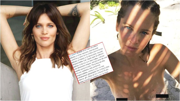 Liz Solari publicó una foto en topless y se descargó con un texto: mirá el motivo