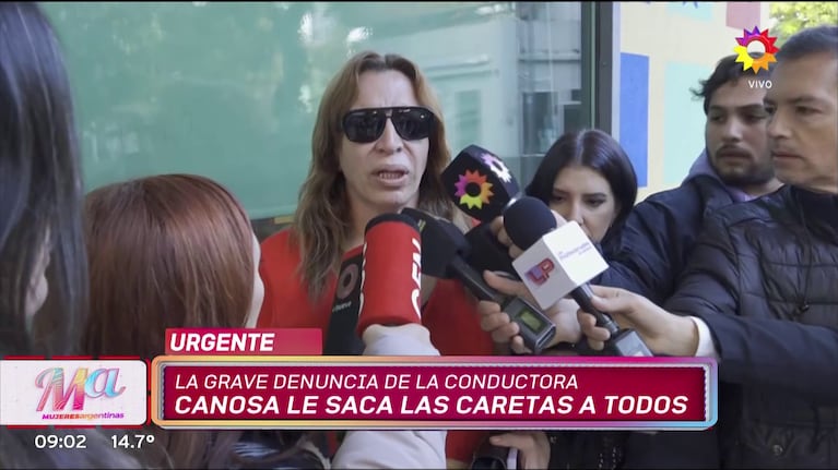 Lizy Tagliani en conferencia de prensa. (Foto: Mujeres Argentinas)