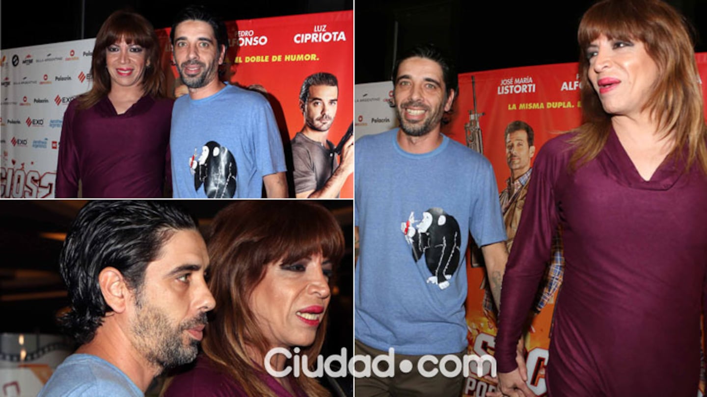 Lizy Tagliani fue al estreno de Pedro Alfonso y José María Listorti con su novio (Foto: Movilpress)