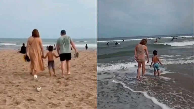 Lizy Tagliani llevó a su hijo Tati al mar (Foto y video de Instagram)