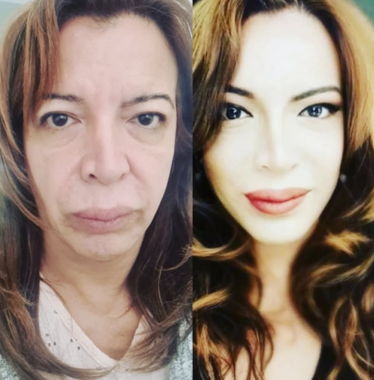 Lizy Tagliani publicó con humor su foto con y sin filtros: "Tiene un retoque mínimo"