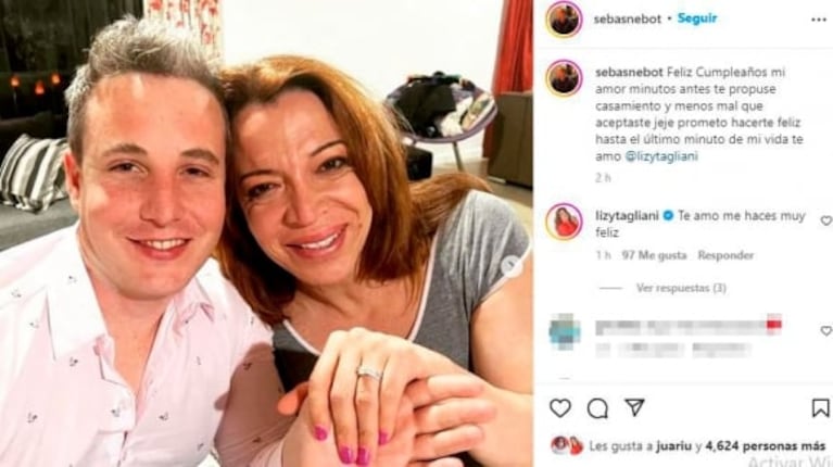 Lizy Tagliani se casa con su novio Sebastián Nebot: la romántica propuesta y los mensajes de amor