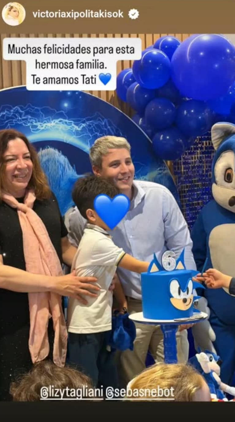 Lizy Tagliani y Sebastián Nebot celebraron los 6 años de su hijo Tati (Foto: Instagram @victoriaxipolitakisok)