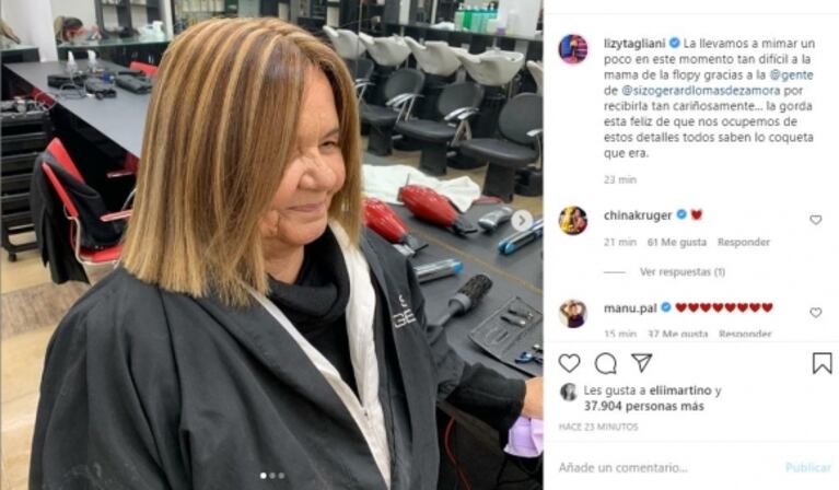 Lizy Tagliani y un afectuoso gesto con la mamá de La Floppy, en medio del dolor: "La llevamos a mimar"