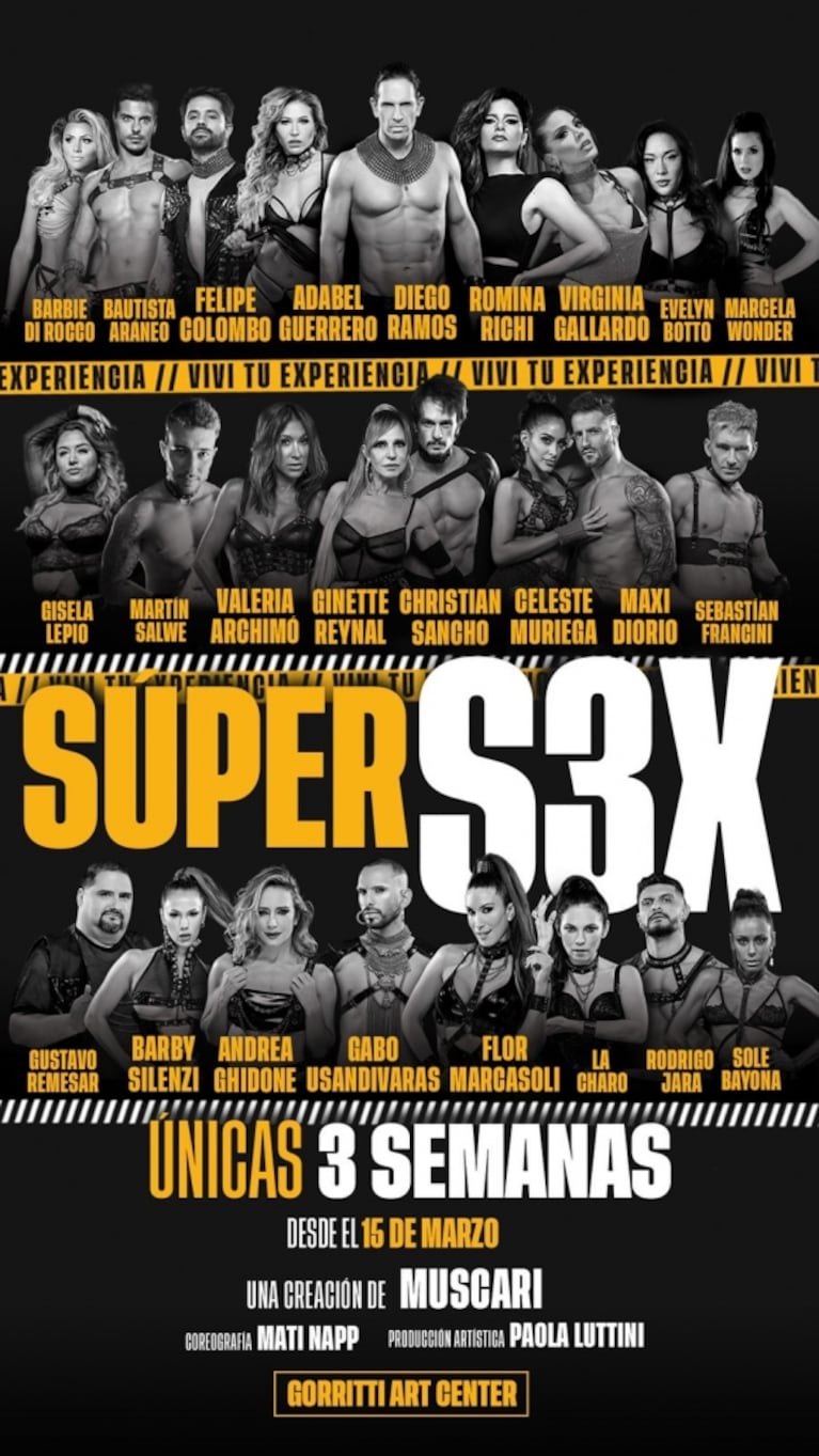 Llega Super Sex, la apuesta de José María Muscari renovada con más de 50 artistas en escena