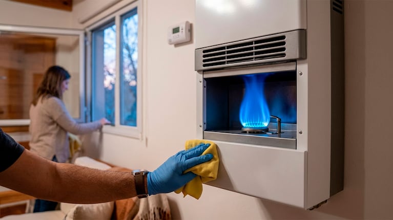 Llegó el frío: cómo limpiar el calefactor y la señal clave en la llama que puede salvarte la vida (Foto creada con IA)